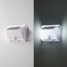 Brilagi - LED-seinäaurinkovalaisin anturilla WALLIE LED/4W/3,7V 6500K IP64 hopea