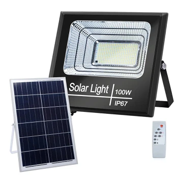 Aigostar - LED Himmennettävä aurinkokenno valonheitin LED/100W/3,2V IP67 + kaukosäädin