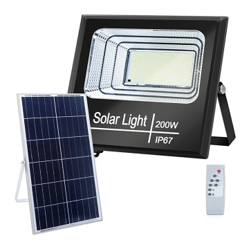 Aigostar - LED Himmennettävä aurinkokenno valonheitin LED/200W/3,2V IP67 + kaukosäädin