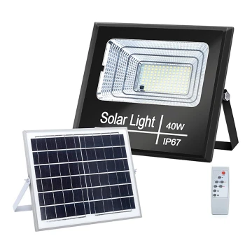 Aigostar - LED Himmennettävä aurinkokenno valonheitin LED/40W/3,2V IP67 + kaukosäädin