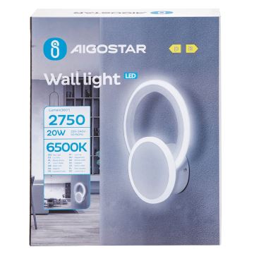 Aigostar - LED-seinävalaisin LED/20W/230V 6500K valkoinen