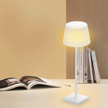 Aigostar - LED Himmennettävä ladattava ulkopöytävalaisin LED/4W/5V 3600mAh valkoinen IP54