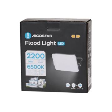 Aigostar - LED-valonheitin LED/20W/230V 6500K IP65 musta