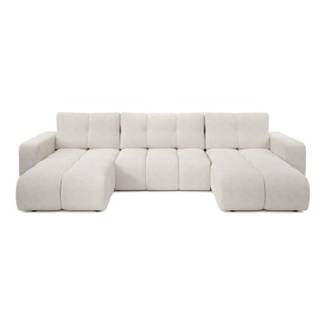 ALMADA U-muotoinen verhoiltu vuodesohva säilytystilalla, beige