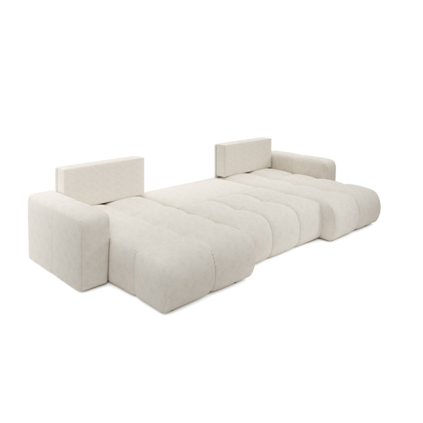 ALMADA U-muotoinen verhoiltu vuodesohva säilytystilalla, beige