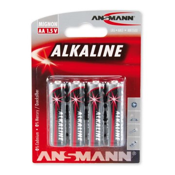 Ansmann 09629 LR6 AA RED - 4kpl alkaliparisto 1,5V