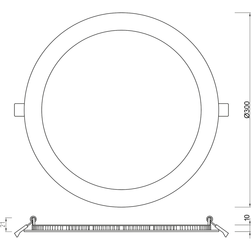 APLED - LED Kylpyhuoneen upotettava valo RONDO LED/24W/230V IP41 300 mm