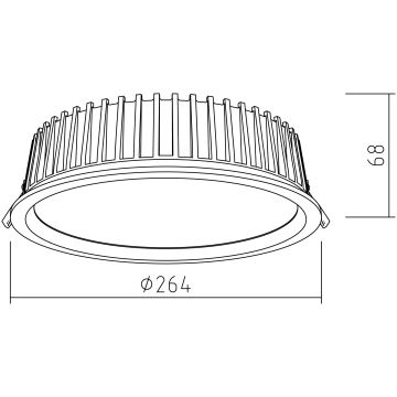 APLED - LED upotettava valo RONDO WOODLINE LED/18W/230V 3000K halkaisija 26 cm tammi massiivipuu