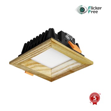 APLED - LED upotettava valo SQUARE WOODLINE LED/3W/230V 4000K 9x9 cm tuhka massiivipuu