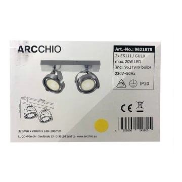 Arcchio - Himmennettävä LED-kohdevalo MUNIN 2xES111/GU10/11,5W/230V