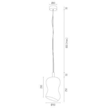 Argon 4742 - Kattokruunu johdossa DEPORTIVO 1xE27/15W/230V