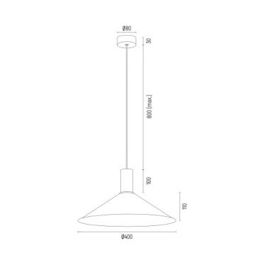 Argon 4912 - Kattokruunu johdossa MINORI 1xE27/15W/230V musta/kultainen