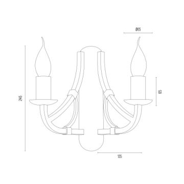 Argon 7181 - Seinävalaisin LORENZO 2xE14/7W/230V