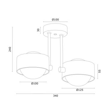 Argon 7215 - Kylpyhuoneen riipuskattokruunu MASSIMO PLUS 2xG9/6W/230V IP44 kulta