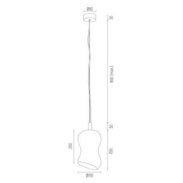 Argon 8038 - Kattokruunu johdossa SALERNO 1xE27/15W/230V kultainen