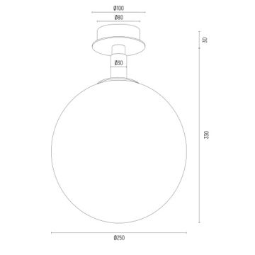 Argon 8505 - Kattovalo PALOMA 1xE27/15W/230V kulta/valkoinen