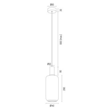 Argon 8563 - Kattokruunu johdossa SAGUNTO PLUS 1xE27/15W/230V halkaisija 14 cm musta