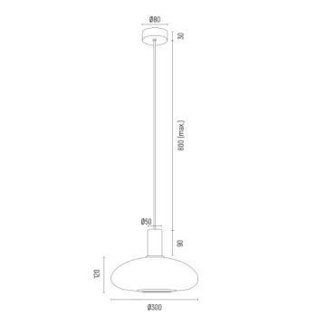 Argon 8565 - Kattokruunu johdossa SAGUNTO PLUS 1xE27/15W/230V halkaisija 30 cm musta