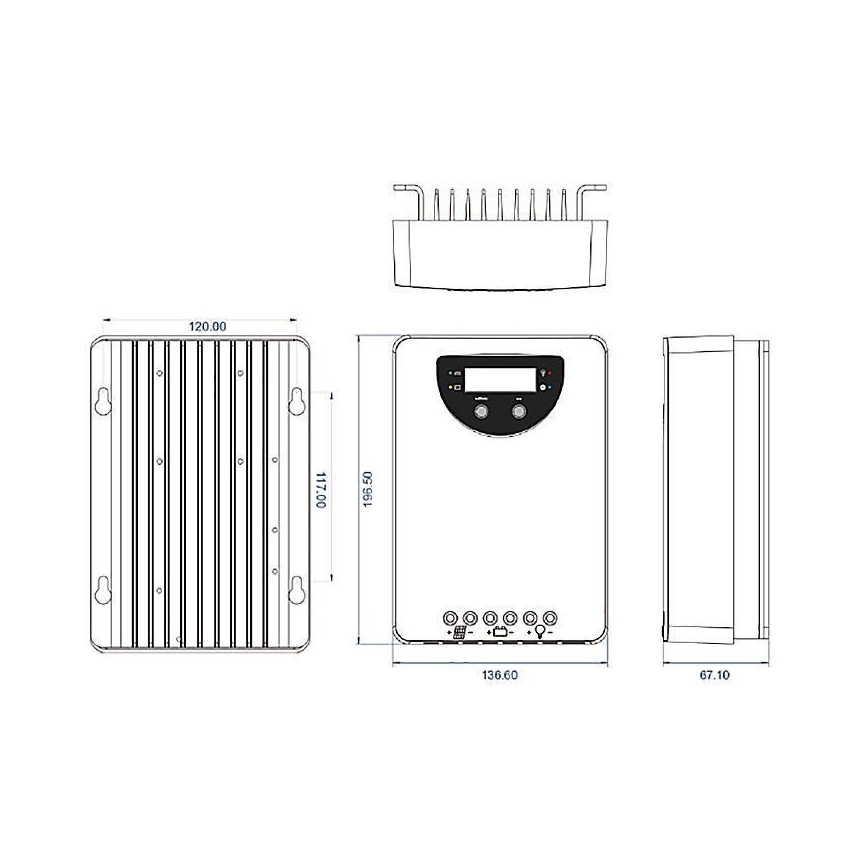 aurinkokennolatauksen säädin MPPT 12-24V/40A IP32