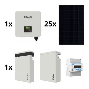 Aurinkokennosetti: SOLAX Power - 10kWp RISEN musta + 10kW SOLAX-muunnin 3f + 11,6 kWh akku
