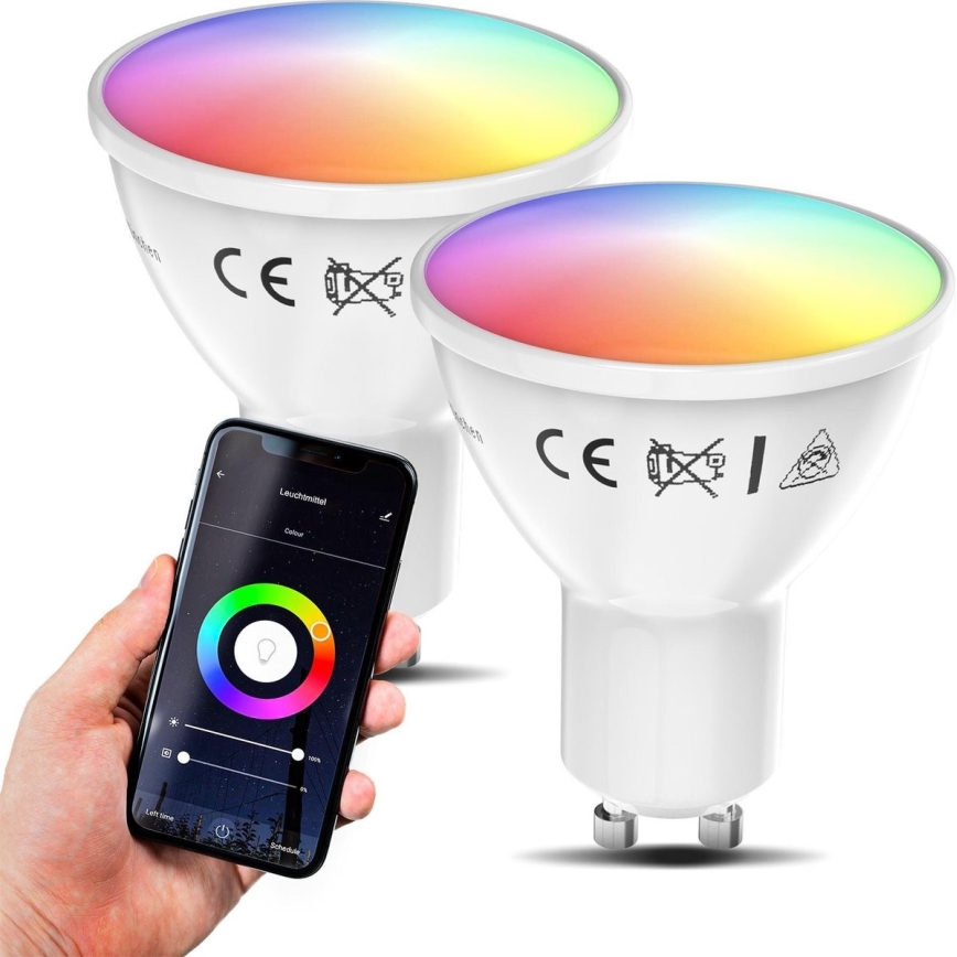 B.K. Licht 1263 - SETTI 2x LED-RGB-himmennyslamppu GU10/5,5W/230V Wi-Fi Tuya