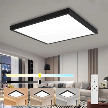 Brilagi - Himmennettävä kylpyhuoneen LED-kattovalaisin FRAME SMART LED/50W/230V 3000-6000K IP44 musta + kauko-ohjaus