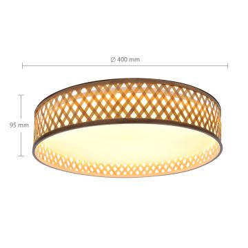 Brilagi - Himmennettävä LED-kattovalaisin CAMILA LED/48W/230V 3000-6500K bambu halkaisija 40 cm + kauko-ohjaus