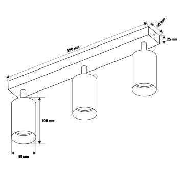 Brilagi - Kohdevalo SELE 3xGU10/35W/230V musta/kulta