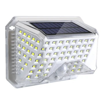 Brilagi - LED aurinkokenno seinävalo anturilla WALLIE LED/4W/5,5V 6500K IP64 hopea