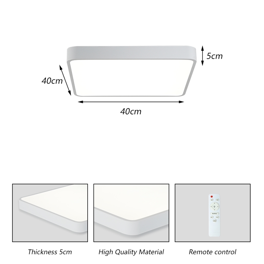 Brilagi - Himmennettävä LED-kattovalaisin POOL LED/36W/230V 3000-6000K 40x40 cm valkoinen + kauko-ohjaus