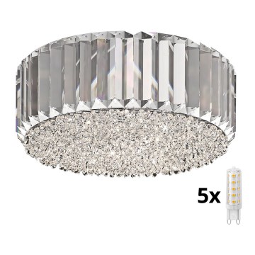 Brilagi - LED Kristallikattovalaisin GLAMOUR 5xG9/42W/230V