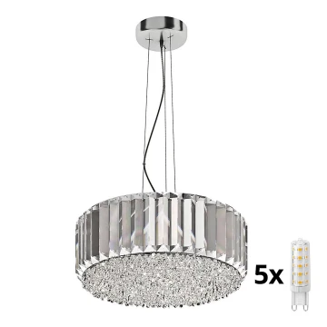 Brilagi - LED Kristallikruunu johdossa GLAMOUR 5xG9/42W/230V