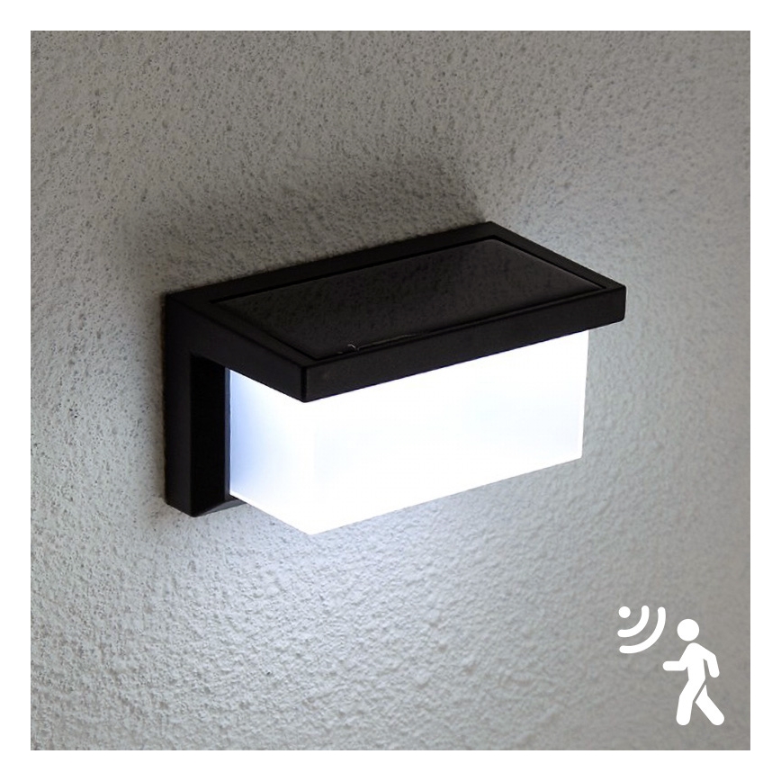 Brilagi - LED-seinäaurinkovalaisin anturilla BRICK LED/12W/5,5V IP65