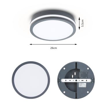 Brilagi - LED-ulkovalo BENE LED/24W/230V halkaisija 26 cm antrasiitti IP54