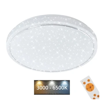 Brilo - Himmennettävä LED-kattovalaisin STARRY SKY LED/18W/230V 3000-6500K + kauko-ohjaus