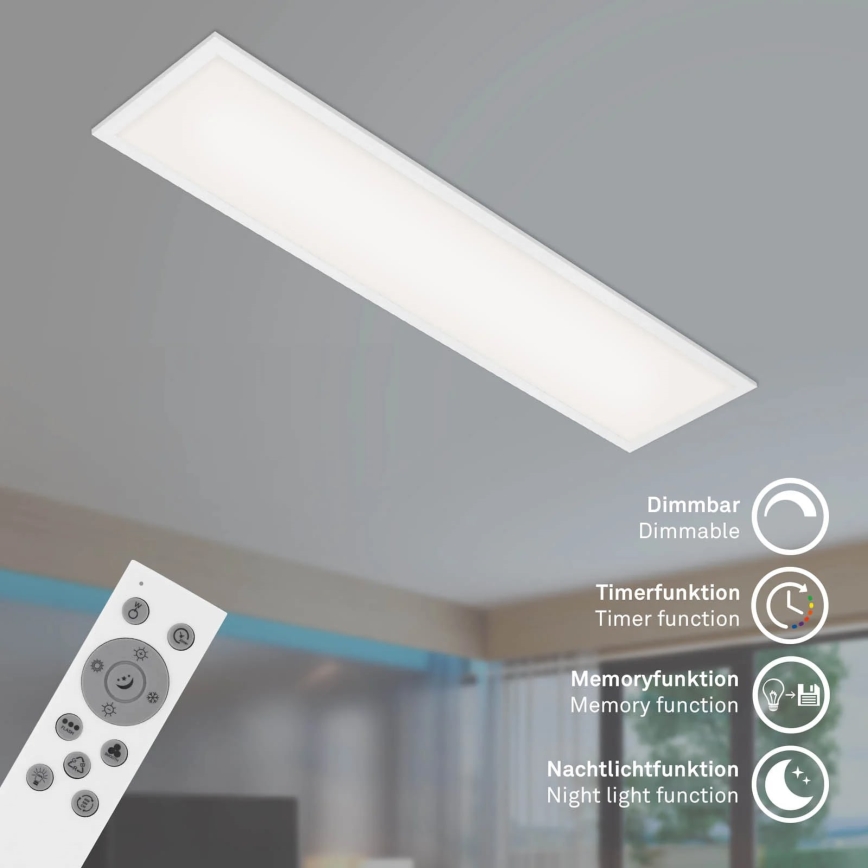 Brilo - RGBW Himmennettävä kattovalaisin SLIM LED/24W/230V 3000-6500K 100x25 cm + kauko-ohjaus