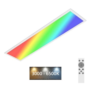 Brilo - RGBW Himmennettävä kattovalaisin SLIM LED/24W/230V 3000-6500K 100x25 cm + kauko-ohjaus
