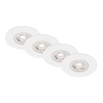 Brilo - SETTI 4x LED Kylpyhuoneen upotettava valo LED/4,9W/230V IP44 valkoinen