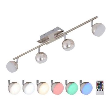 Briloner 2040-042 - Himmennettävä LED RGB-kohdevalo BAFFLE 4xLED/3,3W/230V + kaukosäädin