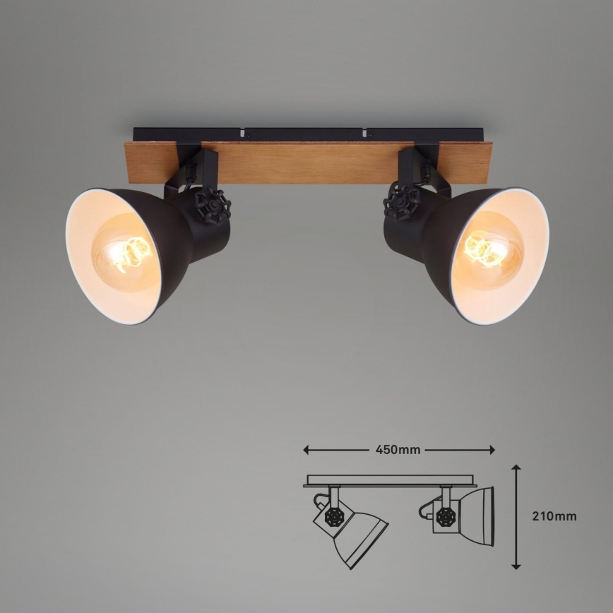 Briloner 2742-025 - Kohdevalo SPOTLIGHT 2xE27/40W/230V musta/ruskea