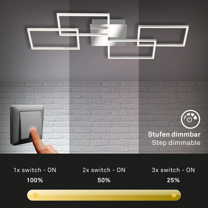 Briloner 3091-018 - Himmennettävä LED-kattovalaisin FRAME LED/30W/230V kromi