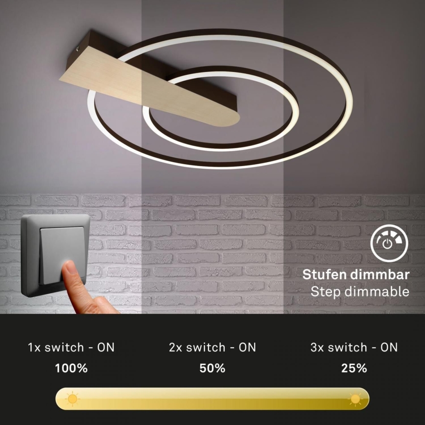 Briloner 3543-017 - Himmennettävä LED-kattovalaisin NICO LED/25W/230V kulta