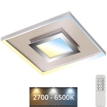 Briloner 3641-012 - Himmennettävä LED-kattovalaisin FRAME LED/30W/230V 2700-6500K kromi + kauko-ohjaus