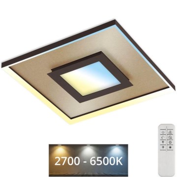 Briloner 3641-017 - Himmennettävä LED-kattovalaisin FRAME LED/30W/230V 2700-6500K kulta + kauko-ohjaus