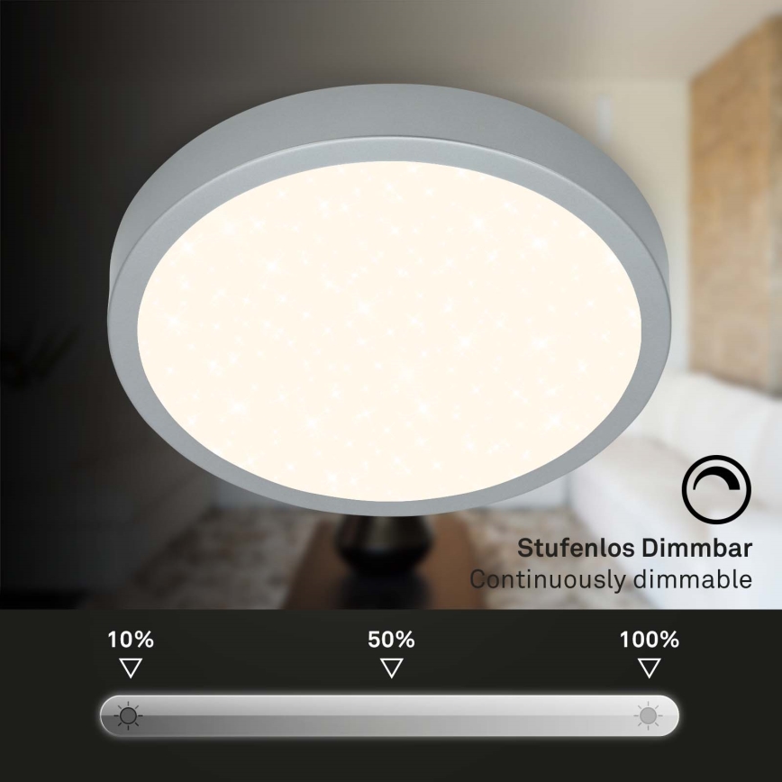 Briloner 3704-014-Himmennettävä LED-kattovalaisin RUNA LED/22W/230V 2700-6500K hopea + kauko-ohjaus