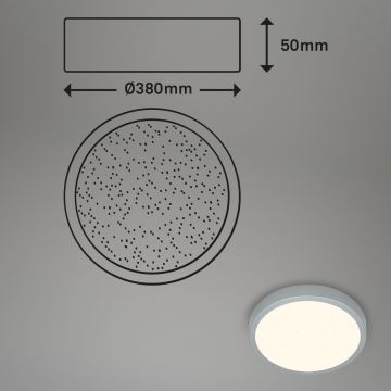 Briloner 3704-014-Himmennettävä LED-kattovalaisin RUNA LED/22W/230V 2700-6500K hopea + kauko-ohjaus