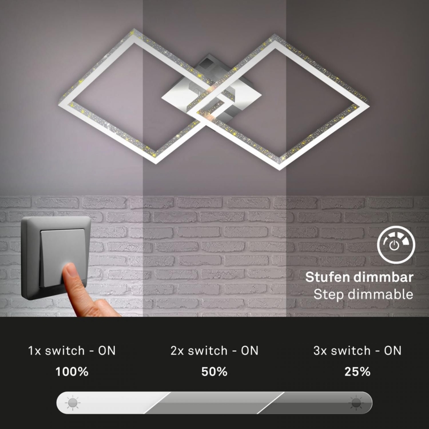 Briloner 3751-019 - Himmennettävä LED-kattovalaisin FRAME LED/20W/230V kromi