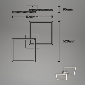 Briloner 3751-019 - Himmennettävä LED-kattovalaisin FRAME LED/20W/230V kromi