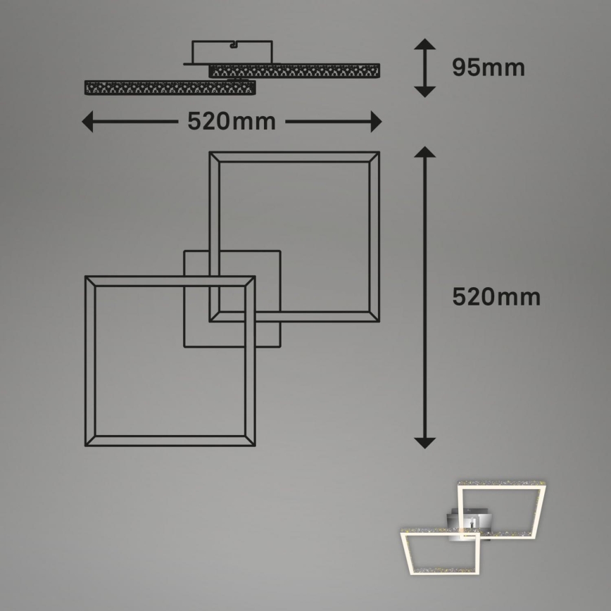 Briloner 3751-019 - Himmennettävä LED-kattovalaisin FRAME LED/20W/230V kromi