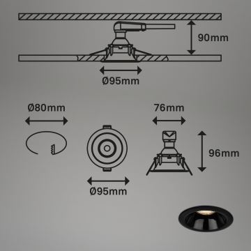 Briloner 7042-035 - SETTI 3x Kylpyhuoneen upotettu valo 1xGU10/9W/230V IP23